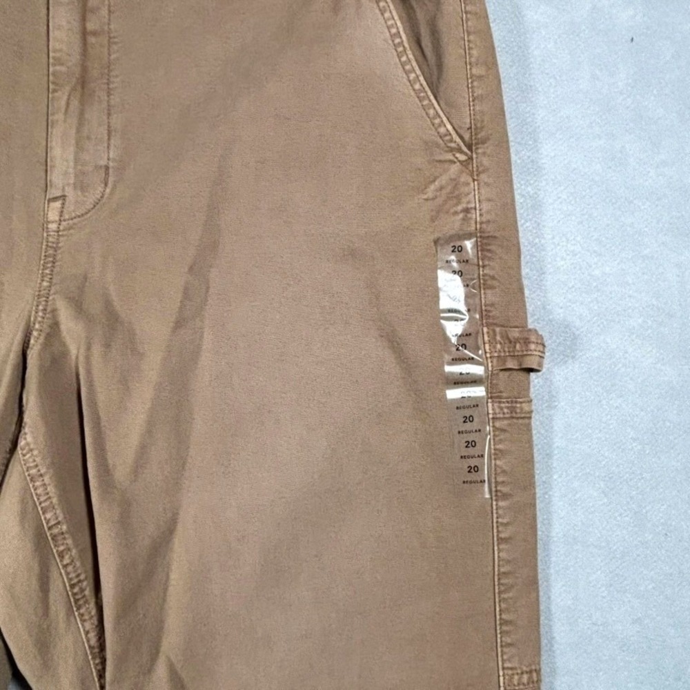 American Eagle Women's‎ Tan Carpenter Pants 20W High Rise Straight Utility Cargo - Picture 2 of 16